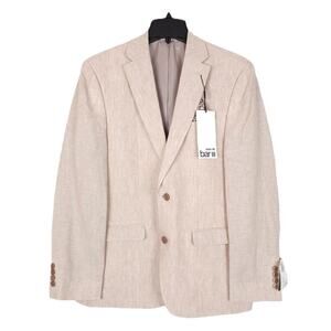 Bar III Mens Slim Fit Linen Sport Coat Blazer 36R Tan Solid NWT